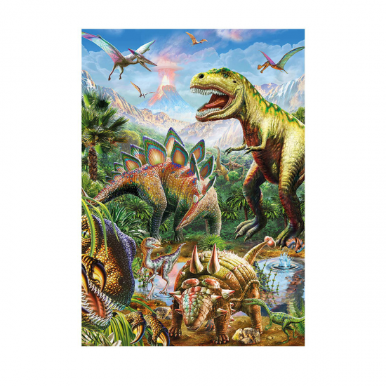 Puzzle XL - Lumea dinozaurilor neon (100 piese)
