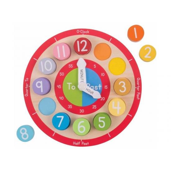 Invatam ceasul - Ceas din lemn, colorat