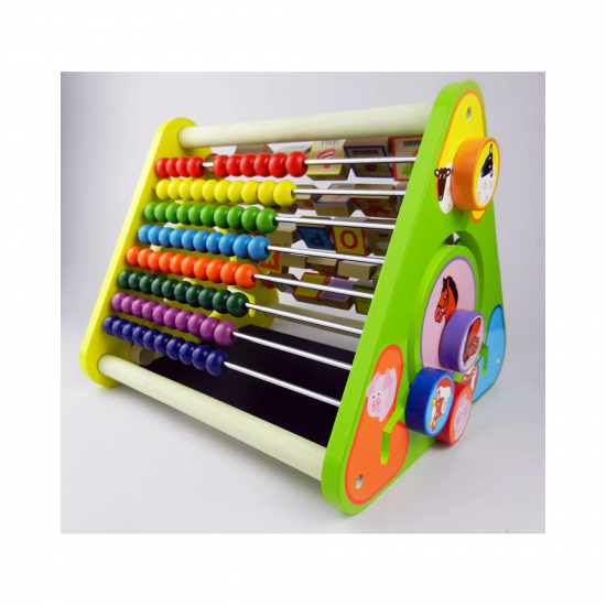 Centru de activitati - numaratoare, litere din lemn colorate si imagini, in limba romana