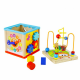 Centru de activitati 5 in 1 - Cub din lemn - Gradina magica