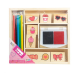 Set creativ - Stampile din lemn cu tusiera (inimioare)