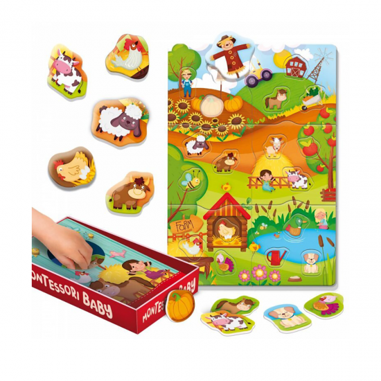 Joc educativ de indemanare - Cutiuta Montessori - Ferma