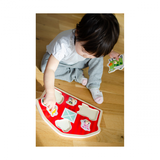 Puzzle din lemn - Casuta animalutelor