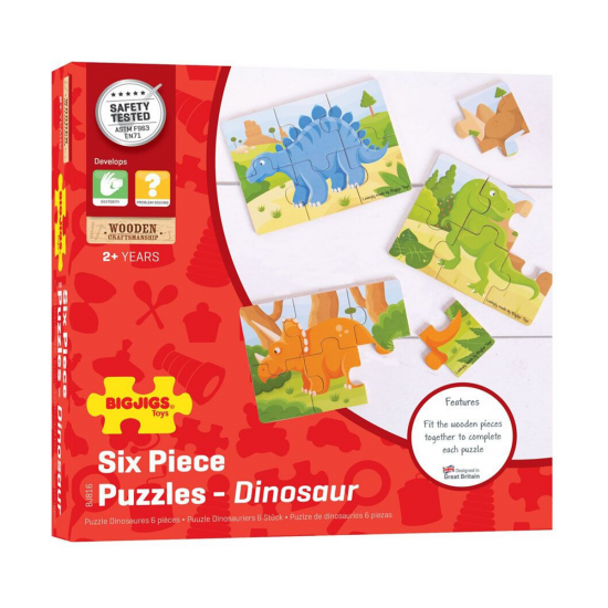 Set 3 puzzle din lemn - Dinozauri