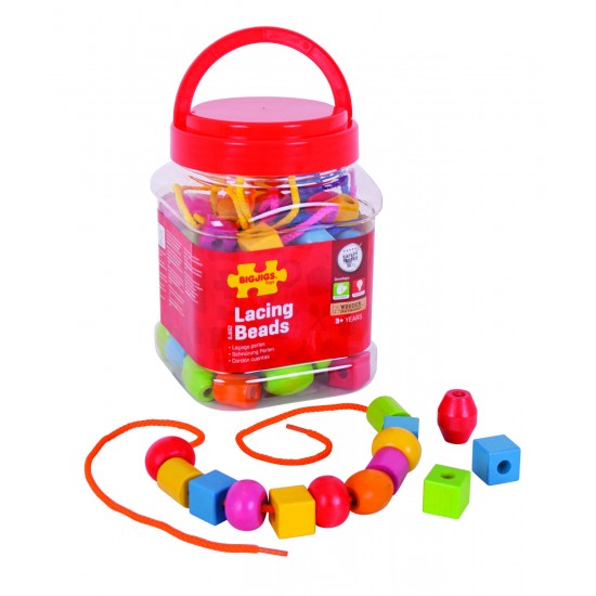 Set margele din lemn pentru insirat