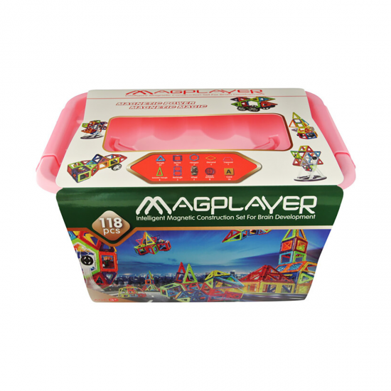 Joc de constructie magnetic - 118 piese Joc de constructie magnetic - 118 piese