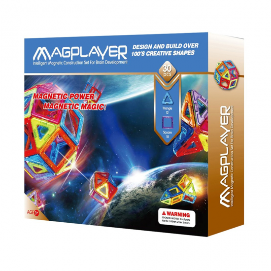 Joc de constructie magnetic - 30 piese Joc de constructie magnetic - 30 piese