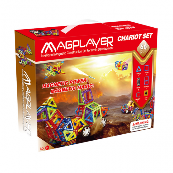 Joc de constructie magnetic - 66 piese