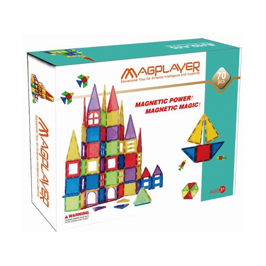 Joc de constructie magnetic - 70 piese Joc de constructie magnetic - 70 piese