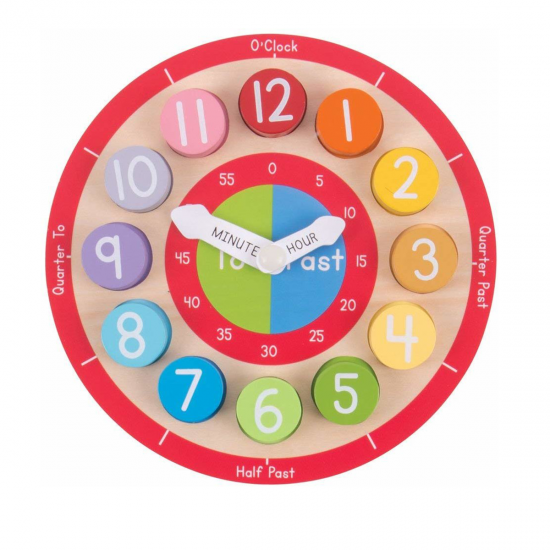Invatam ceasul - Ceas din lemn, colorat