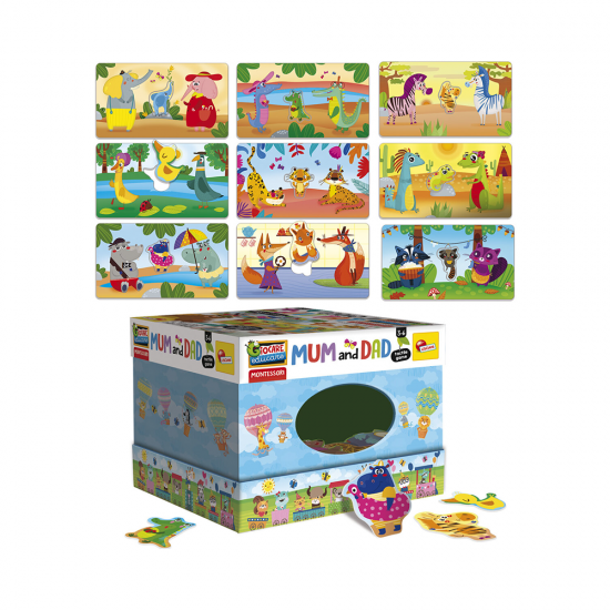 Joc Montessori, tactil - Animalutele si familiile lor Joc Montessori, tactil - Animalutele si familiile lor