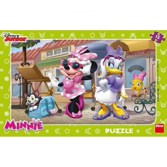 Puzzle - Minnie si Daisy la plimbare (15 piese)