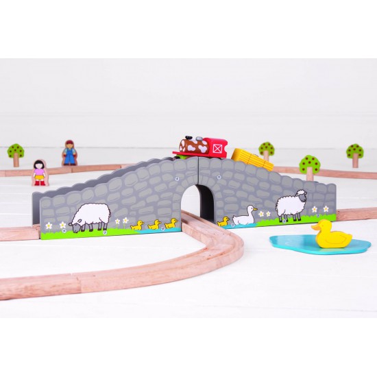 Podul de la ferma din lemn pentru trenulet