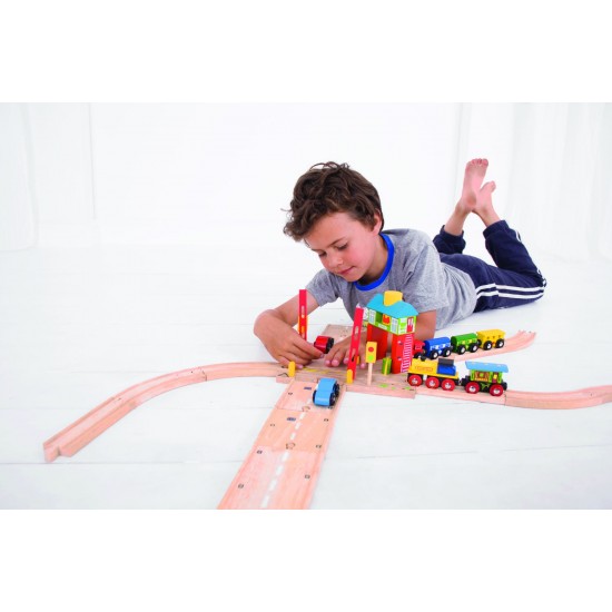 Set de bariere din lemn pentru cale ferata