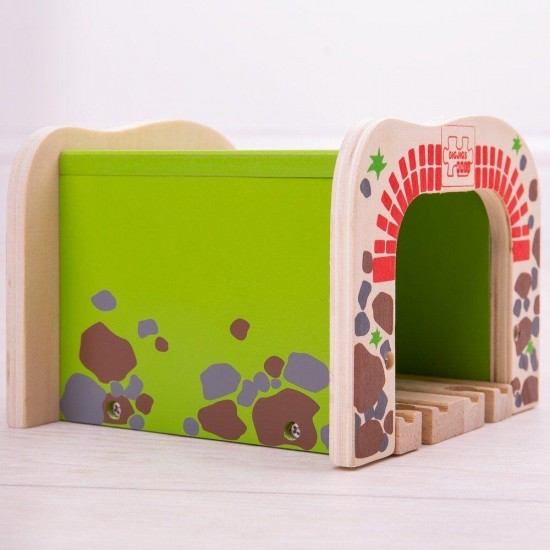 Tunel dublu din lemn pentru trenulet